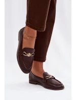 Dámské mokasíny s ozdobným detailem čokoládové rozinky