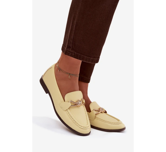 Dámské mokasíny s ozdobným detailem Žluté Rosynne