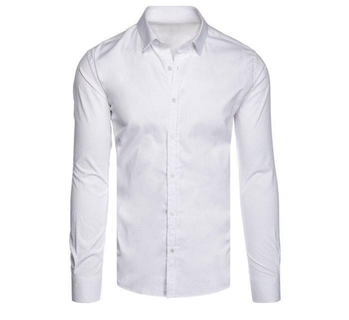 Pánska jednofarebná biela košeľa Dstreet DX2540