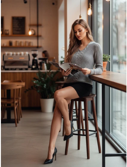 dámský svetr světle šedý Dstreet model 21982736 - FashionStreet