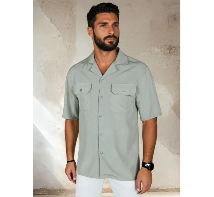 Pánske sivé tričko s krátkym rukávom FashionStreet KX1085