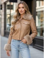Dámská kožená bunda s velbloudí kožešinou Dstreet model 21991770 - FashionStreet