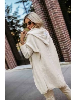 oversize svetr s kapucí a nášivkou béžový model 21382135 - numoco basic
