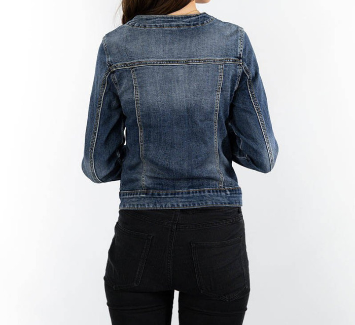 Tmavo modrá krátka dámska džínsová bunda (C062)