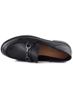 Dámske kožené mokasíny čierne Vinceza 18117