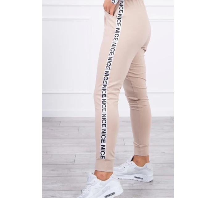 Súprava s ozdobnými stuhami béžová