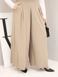 Dámske Plus veľkosť bavlnené nohavice so širokými nohami a voľným strihom Fango