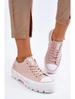Materiałowe Trampki Na Platformie Big Star LL274151 Nude Materiałowe Trampki Na Platformie Big Star LL274151 Nude