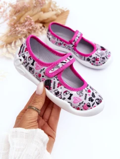 Dziecięce Papcie Baleriny Befado 114X521 Szaro-Różowe