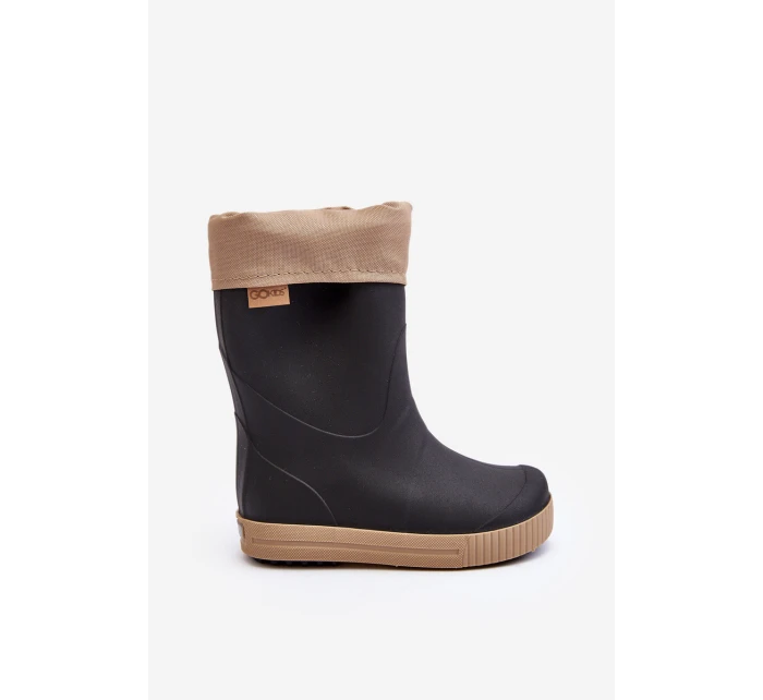 Dziecięce Kalosze Z Ocieplaczem Snow Wave Gokids 981 Czarno-Beżowe Dziecięce Kalosze Z Ocieplaczem Snow Wave Gokids 981 Czarno-Beżowe