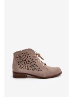 Dámské Šněrovací Botky  Beige model 21646147 - Zazoo