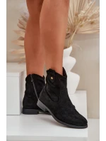 Boty Na Plochém Podpatku  Černé model 21685082 - S.Barski