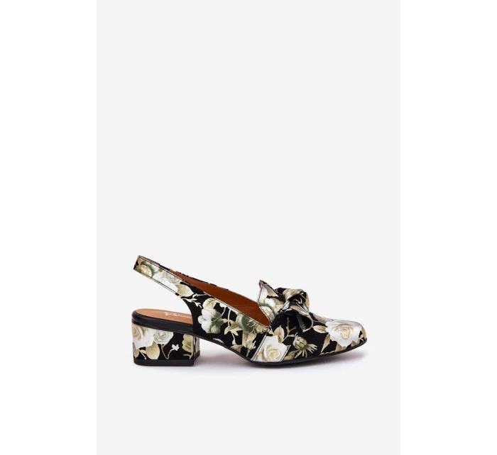 Kožené Lodičky S A Mašlí Černé model 21694748 - Maciejka