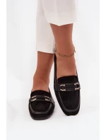 Mokasyny Loafersy Damskie Z Ozdobnym Elementem Czarne Evelora Mokasyny Loafersy Damskie Z Ozdobnym Elementem Czarne Evelora