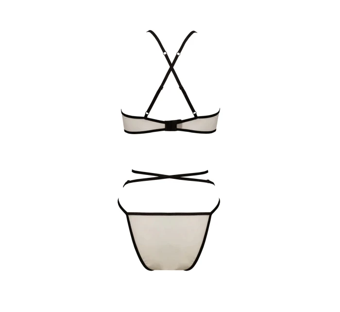 Dámsky sexy set Chika Ecru s čiernou - Passion