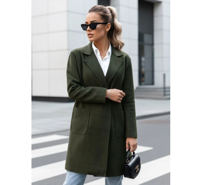 Dámský oversize dlouhý olivový kabát Dstreet model 21981930 - FashionStreet