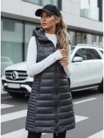 Dámská prošívaná vesta s kapucí šedá Dstreet model 21993302 - FashionStreet