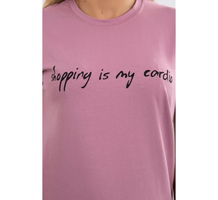Nakupovanie je moja kardio blúzka tmavo ružová