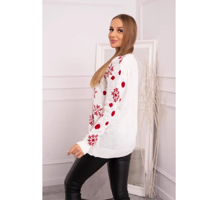 Vánoční svetr s medvídkem v barvě ecru