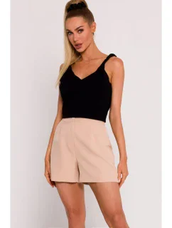 M775 Šortky so záhybmi - béžové