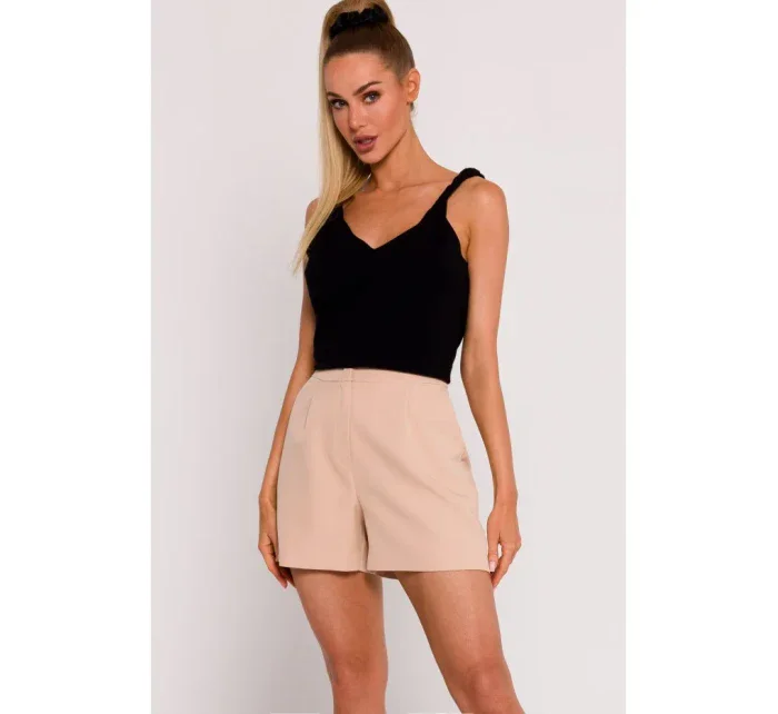 model 19660585 Šortky se záhyby béžové - Moe