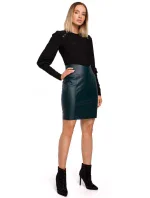Dámská mini sukně z umělé kůže model 18536731 černá - Moe Dámská mini sukně z umělé kůže model 18536731 černá - Moe