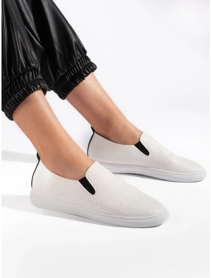 Módní dámské tenisky bílé bez podpatku Módní dámské tenisky bílé bez podpatku