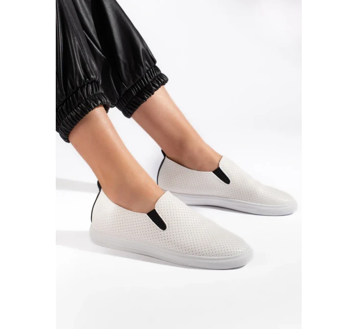 Módní dámské tenisky bílé bez podpatku Módní dámské tenisky bílé bez podpatku