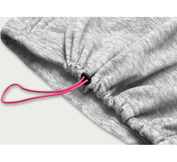 Krátka šedá dámska bavlnená tepláková mikina (26031) Krátka šedá dámska bavlnená tepláková mikina (26031)