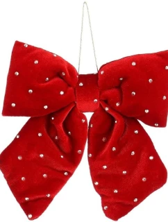 Dekoračná mašľa 15x17 cm červená sľuda