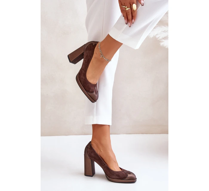 Semišové Na Podpatku Hnědé model 21673387 - Laura Messi