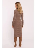 Dámske svetrové šaty M824 Cappuccino - MOE Dámske svetrové šaty M824 Cappuccino - MOE