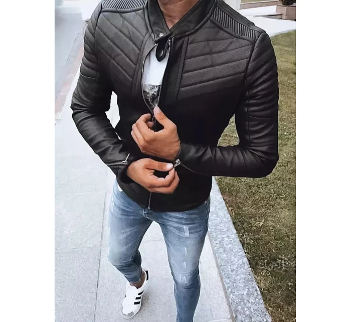 Pánska kožená bunda TX4243 čierna - FashionStreet