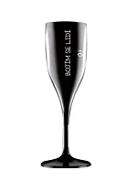 Bojím sa ľudí - čierny nerozbitný pohár na prosecco 150 ml