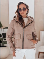Dámská prošívaná bunda s kapucí camel Dstreet model 21979093 - FashionStreet