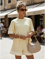 Dámska letná súprava so šortkami žltá FashionStreet AY1164