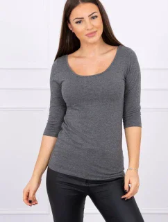 Blúzka s okrúhlym výstrihom graphite melange