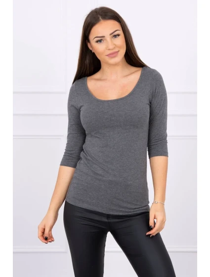 Blúzka s okrúhlym výstrihom graphite melange Blúzka s okrúhlym výstrihom graphite melange