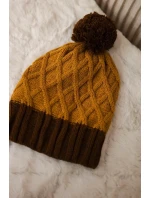Milano fleecová čiapka K203 mustard melange+brown Milano fleecová čiapka K203 mustard melange+brown