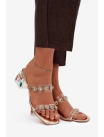 Dámské pantofle s krystaly D&A MR1037-02 Zlaté