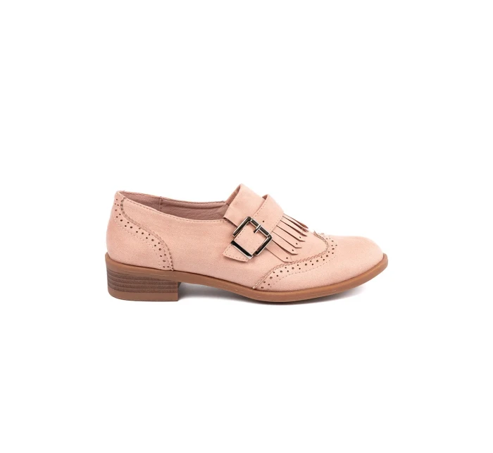 Pekné ružové mokasíny na podpätku pre ženy Pekné ružové mokasíny na podpätku pre ženy