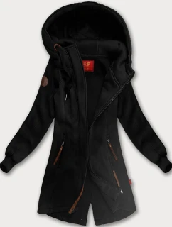 Čierna dámska dlhá mikina s kapucňou (AMG-675/2)