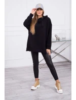 Zateplená mikina so zipsom na boku čierna