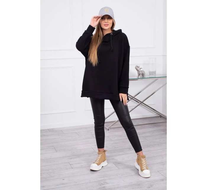 Zateplená mikina so zipsom na boku čierna