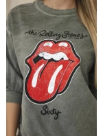 Bavlněná souprava model 20330053 potiskem teplákové + kalhoty khaki - K-Fashion Bavlněná souprava model 20330053 potiskem teplákové + kalhoty khaki - K-Fashion