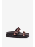 Dámské sandály s pásky a zlatými sponami Leopard model 22032147 - Boto