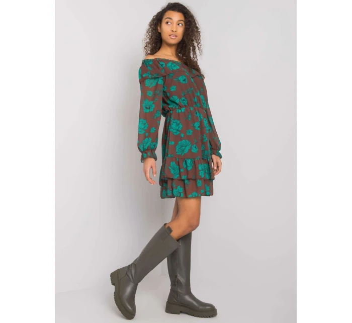 Šaty DHJ SK model 16283501 hnědá - FPrice Šaty DHJ SK model 16283501 hnědá - FPrice