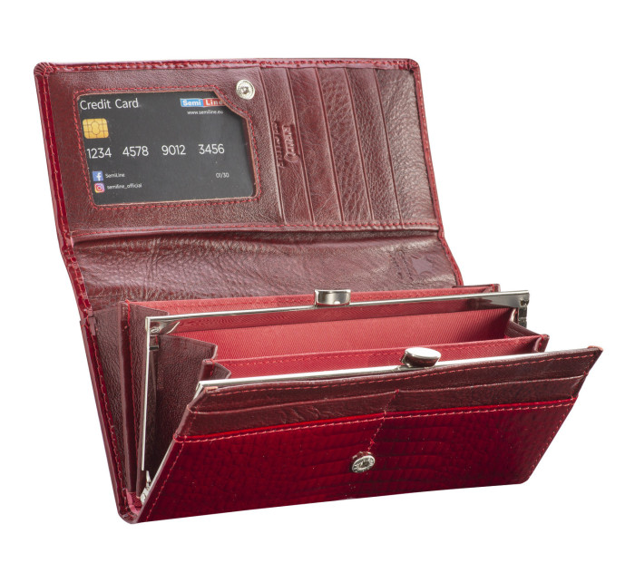 Kožená peňaženka Semiline RFID P8228-2 Červená
