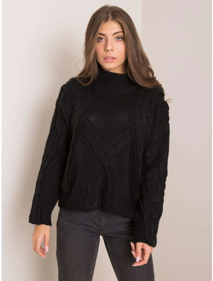 Čierny pletený sveter