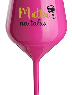 MATKA NA model 22161784 růžová nerozbitná sklenice na víno 470 ml - Giftela